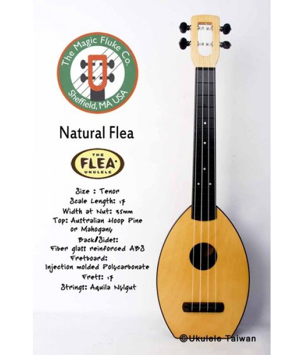 【台灣烏克麗麗 專門店】Flea 瘋狂跳蚤全面侵台! Natural Flea ukulele 26吋 美國原廠製造 (附琴袋+調音器+教材)